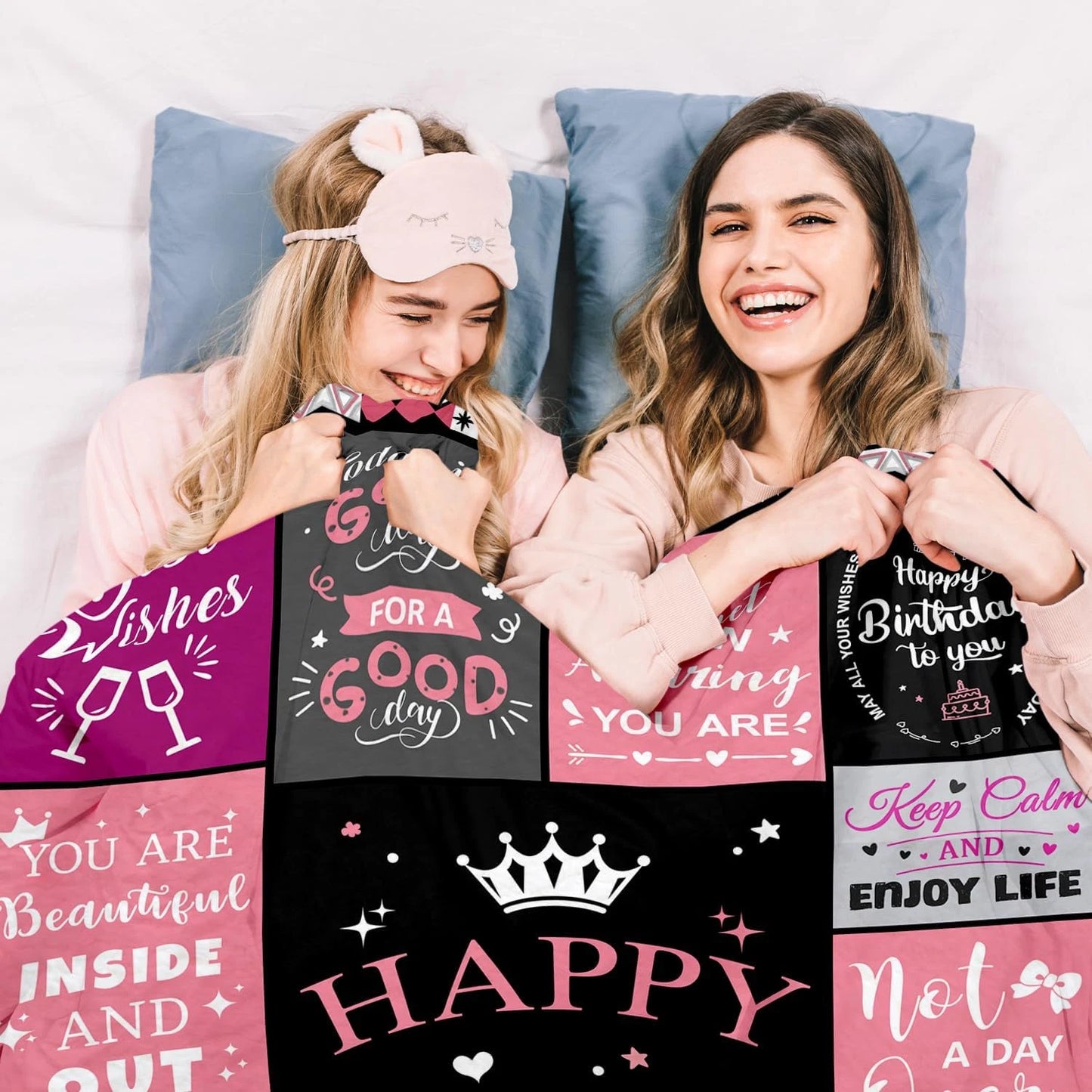 Birthday Gifts for Women, Happy Birthday Decorations Blanket
