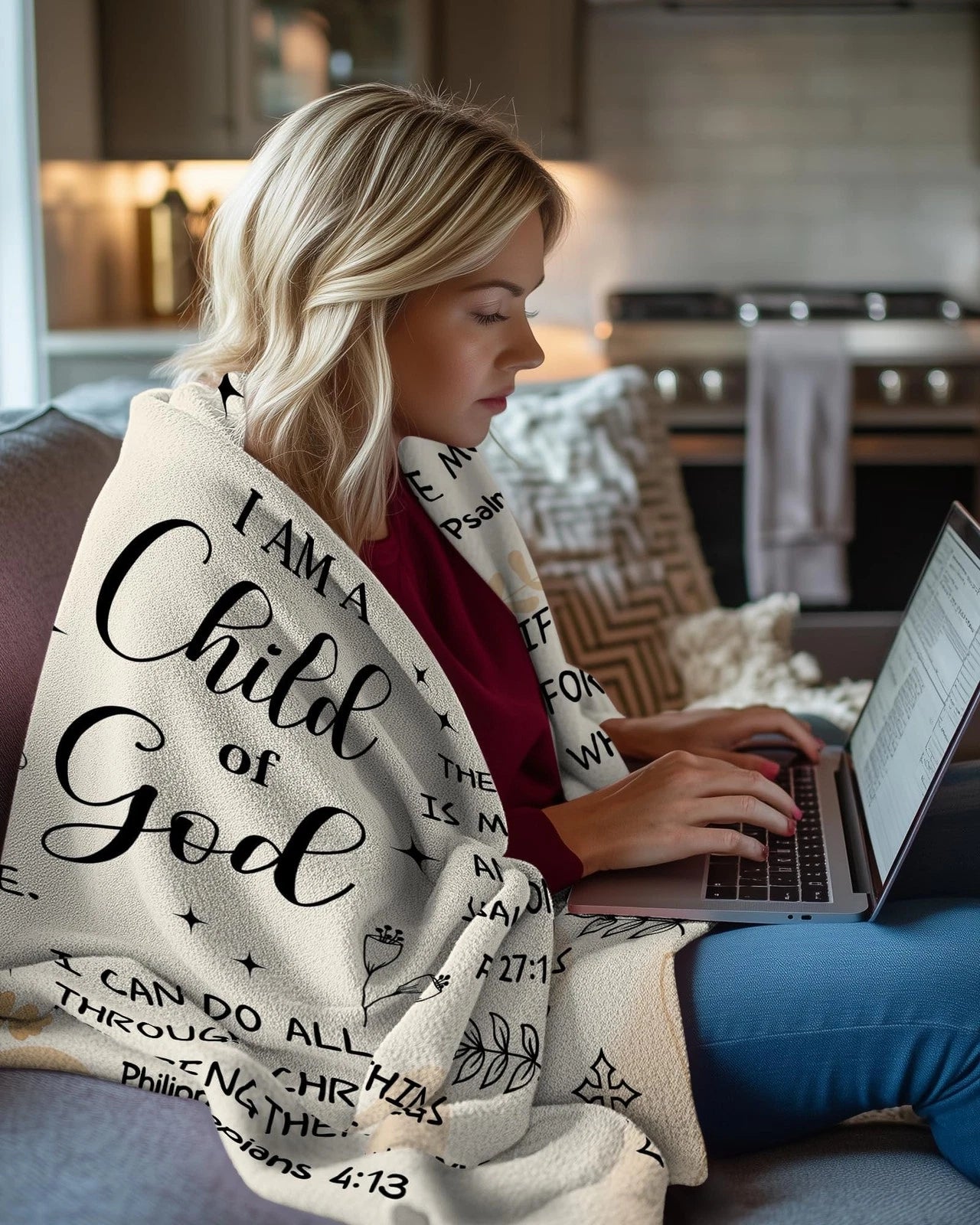 Christian Gifts for Women, I Am A Child of God Blankets