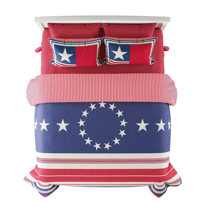 Patriotic Betsy Ross Stars Bedding Set, US Flag Decor