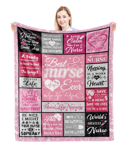 Best Nurse Ever Quotes Blanket Gift
