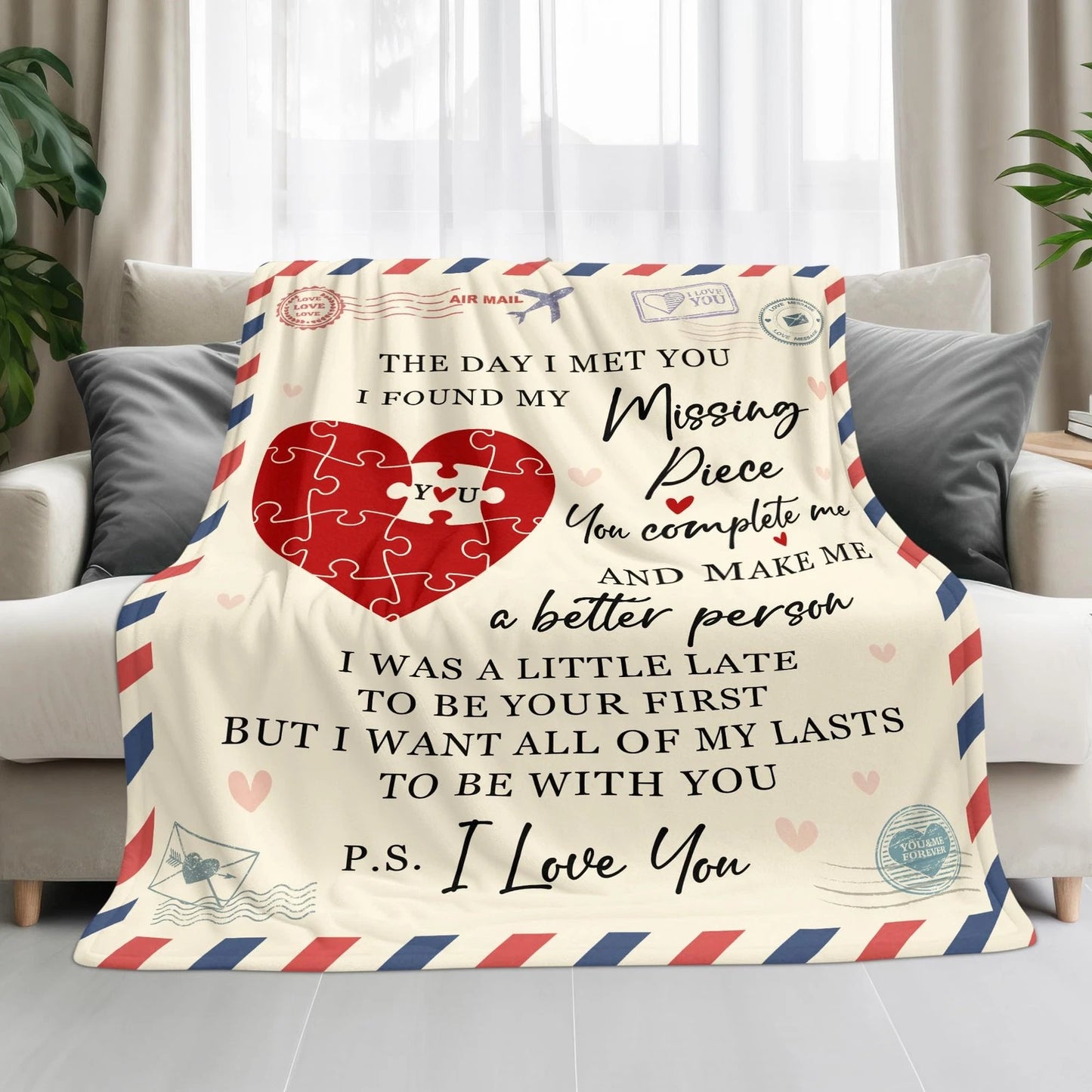 Missing Piece Love Quotes Blanket Mail Couple