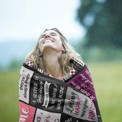 Sister Gift Blanket, Sister Ever Birthday Present Women