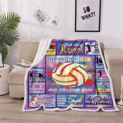 Volleyball Born To Spike Eat Sleep Repeat Blanket