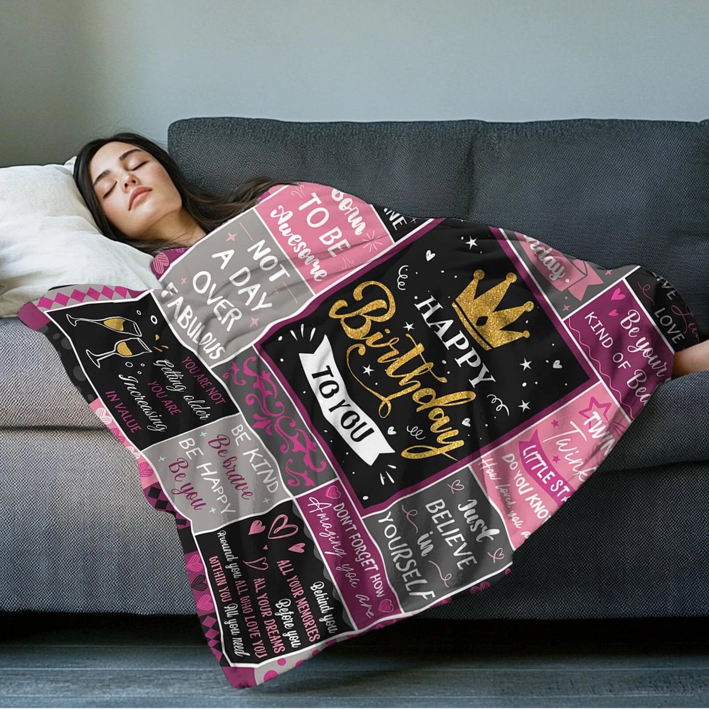Birthday Blanket Gift for Women Happy Mothers Day