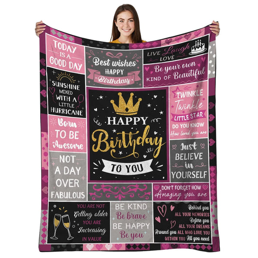 Birthday Blanket Gift for Women Happy Mothers Day