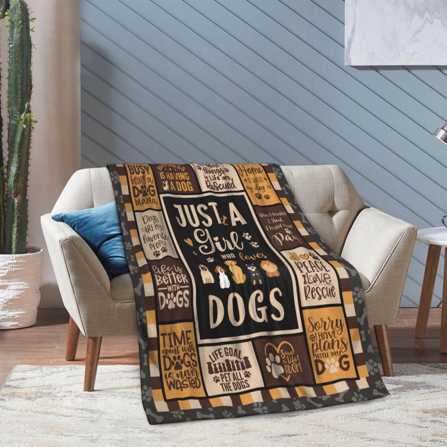 Girl Dog Lover Quotes Blanket For Mom