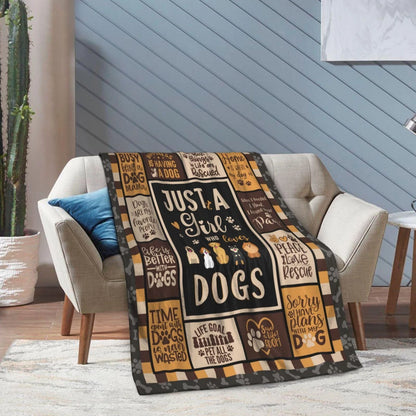Girl Dog Lover Quotes Blanket For Mom