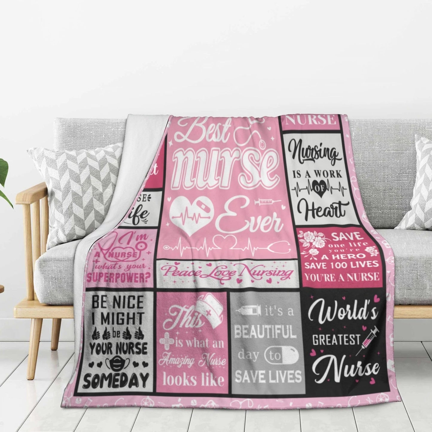 Best Nurse Ever Quotes Blanket Gift