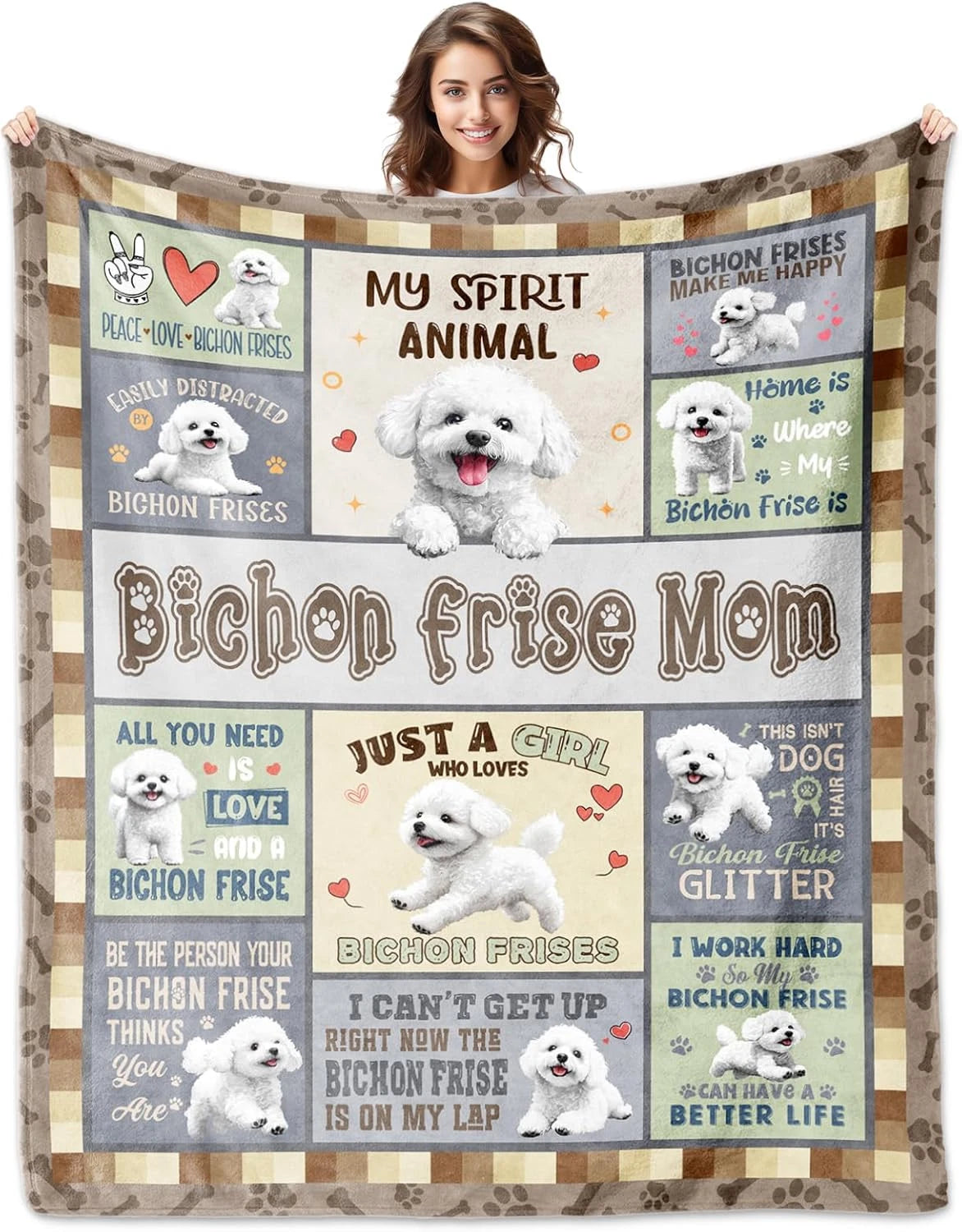 Bichon Frise Gifts for Women, Bichon Frise Blanket