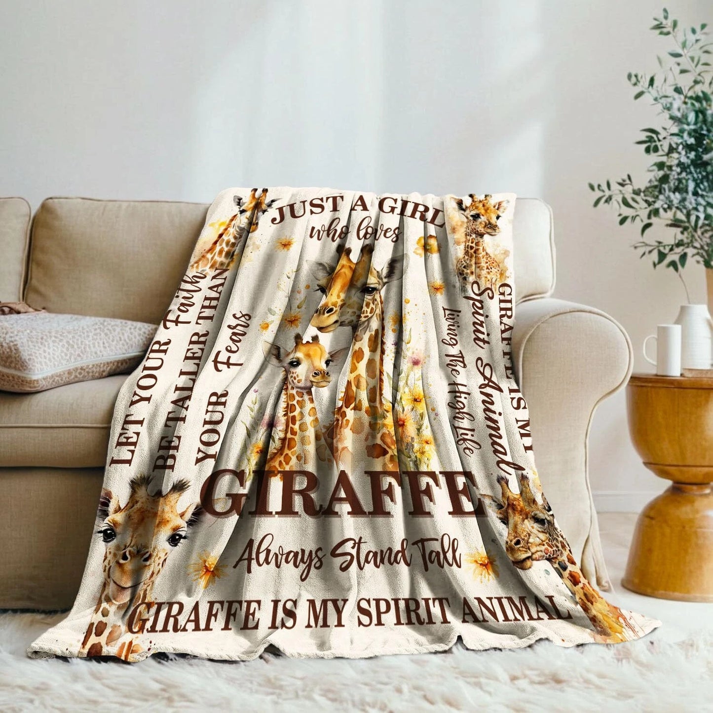 Giraffe Spirit Animal Blanket For Her