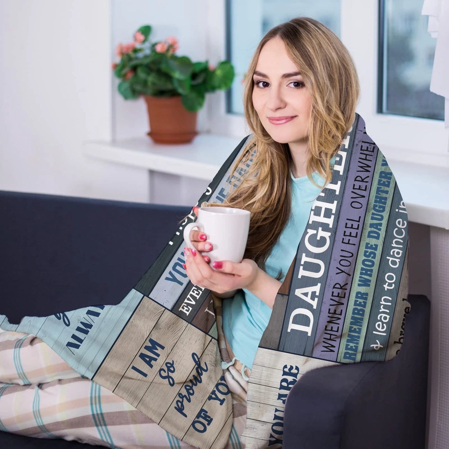 To My Daughter Quotes Blanket For Dad Rustic