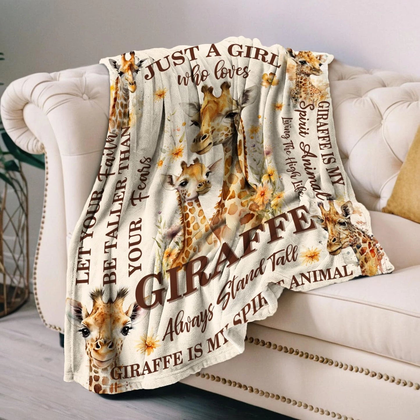 Giraffe Spirit Animal Blanket For Her