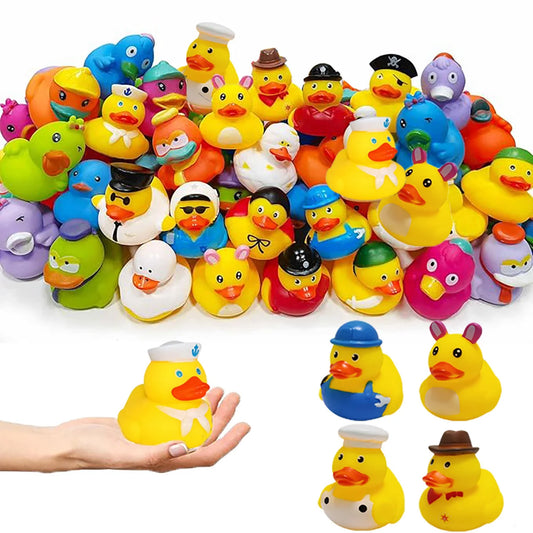 Mini rubber ducks - Summer children's swimming pool float toys.