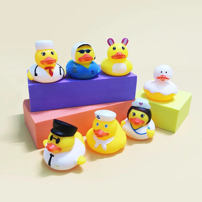 Mini rubber ducks - Summer children's swimming pool float toys.