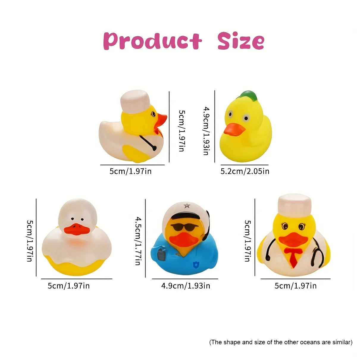 Mini rubber ducks - Summer children's swimming pool float toys.