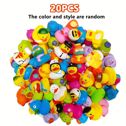 Mini rubber ducks - Summer children's swimming pool float toys.