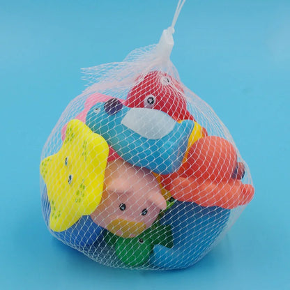 10 Pcs/Set Baby Cute Animals Bath Toy Swimming Water Toys Soft Rubber Float Squeeze Sound Kids Wash Play Funny Gift  (random selection)